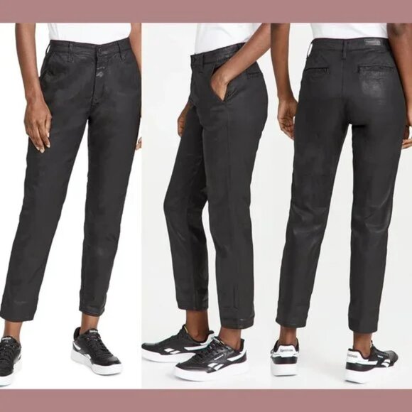 NEW NWOT AG ADRIANO GOLDSCHMIED THE CADEN TAILORED TROUSER PANTS FAUX LEATHER 25